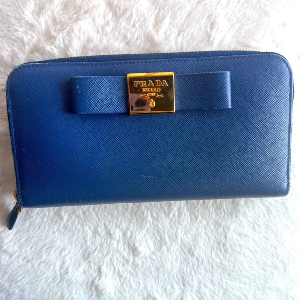 Prada Blue Leather Wallet